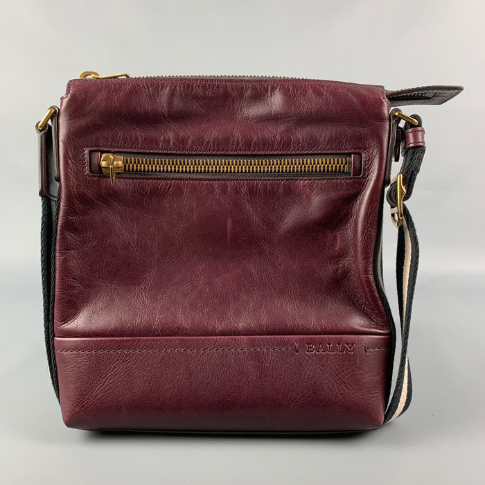 BALLY Burgundy Leather Cross Body Bag