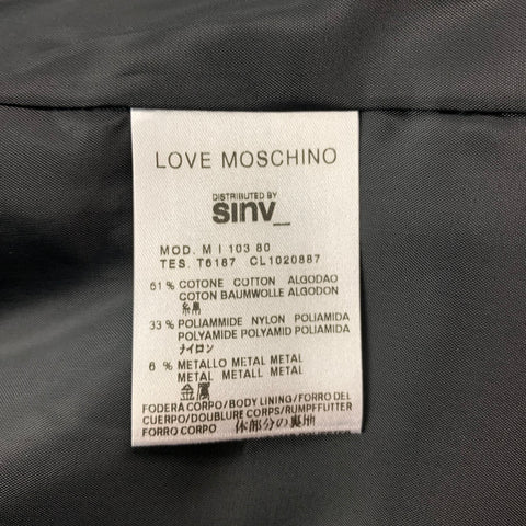 LOVE MOSCHINO Black Wrinkled Cotton Blend Notch Lapel Sport Coat