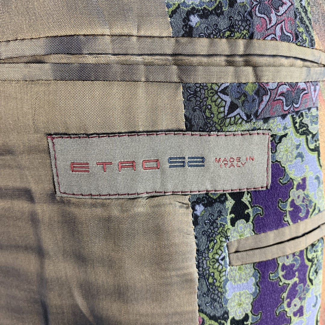 ETRO Size 42 Beige Abstract Paisley Wool Blend Notch Lapel Sport Coat