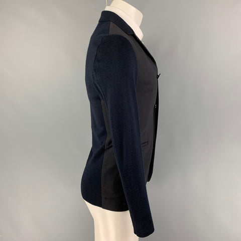 EMPORIO ARMANI Size 34 Navy Mixed Materials Wool Blend Sport Coat