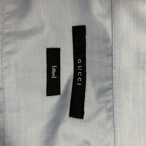 GUCCI Size M Light Blue Cotton Button Down Long Sleeve Shirt