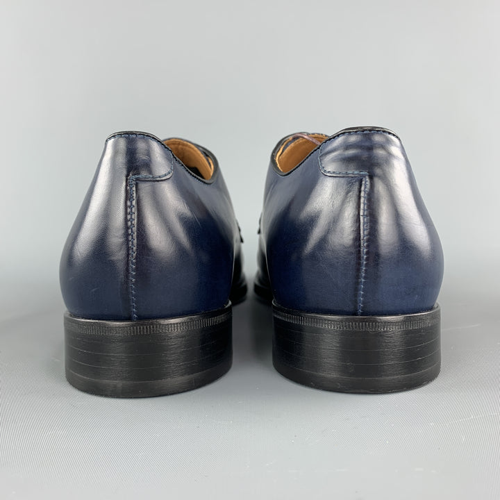 PS by PAUL SMITH Taille 11 Chaussures habillées à lacets en cuir antique marine avec bout renforcé