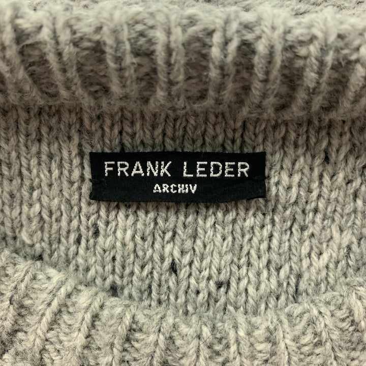 FRANK LEDER Size M Grey Knitted Wool Crew-Neck Sweater
