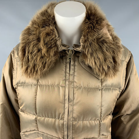 RALPH LAUREN Taille L Veste zippée matelassée en polyester vert