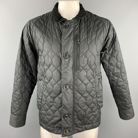 WHITE MOUNTAINEERING Size L Black Quilted Polyester Buttoned Jacket