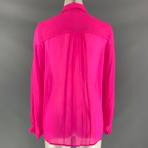 MSGM Size S Fuchsia Pleated Blouse