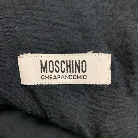 CHEAP and CHIC by MOSCHINO Size 6 Black White Cotton Blend Aplique Sleeveless Sheath Dress