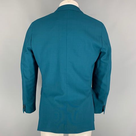 PAUL SMITH Soho Fit Size 38 Teal Peak Lapel Regular Wool Sport Coat
