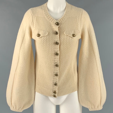 MARC By MARC JACOBS Taille S Cardigan texturé en laine crème Haut décontracté