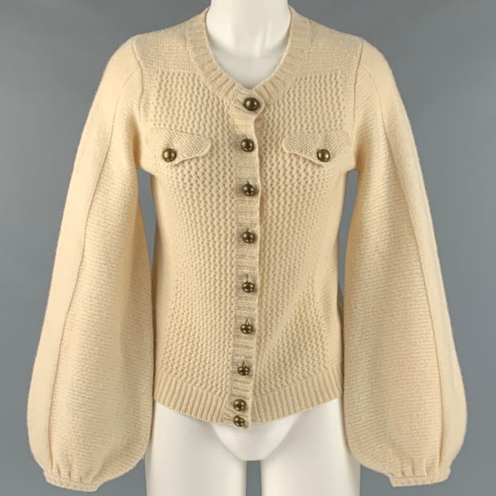 MARC By MARC  JACOBS Size S Cream Wool Textured Cardigan Casual Top