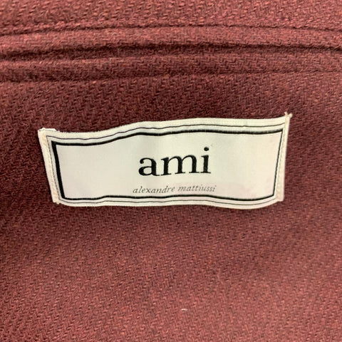 AMI by ALEXANDRE MATTIUSSI Size 42 Burgundy Wool Sport Coat