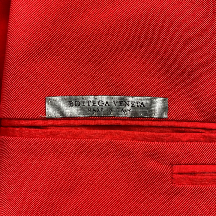 BOTTEGA VENETA Talla 42 Abrigo deportivo rojo de algodón con solapa de muesca