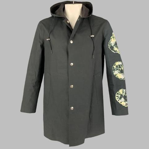 MACKINTOSH x JOHN ELLIOTT Size L Black Tie Dye Cotton Hooded Coat