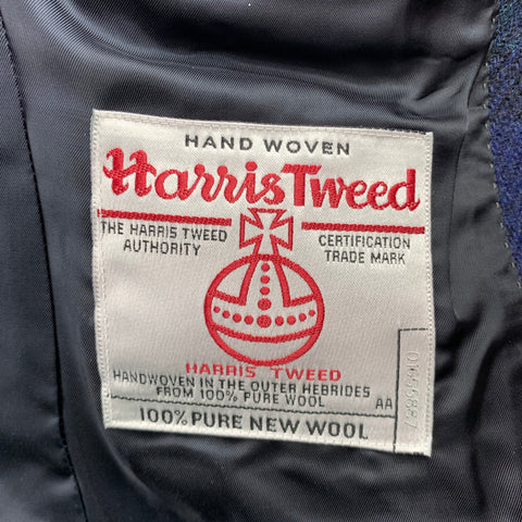 J CREW Size 38 Regular Blackwatch Plaid Harris Tweed Wool Notch Lapel Suit