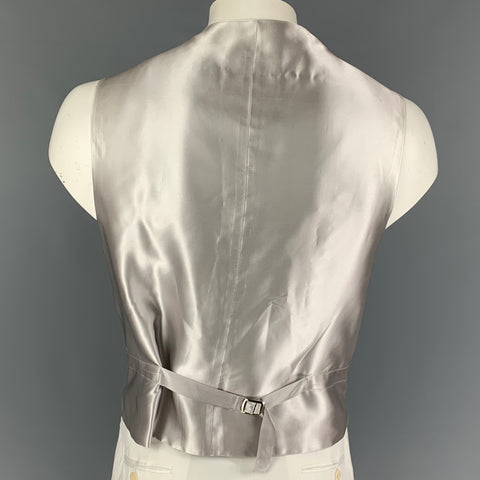 FAVOURBROOK Size 46 Lavender Embroidery Silk Buttoned Vest