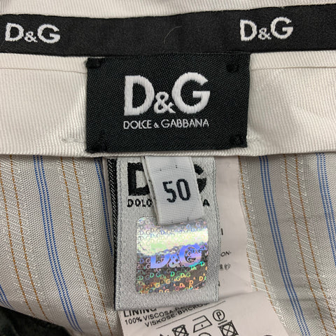 D&G by DOLCE & GABBANA Size 40 Grey Cotton Linen Notch Lapel 3 Piece Suit