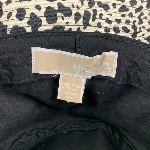 MICHAEL by MICHAEL KORS Size One Size Black White Animal Print Canvas Hats