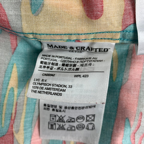 LEVI'S Size L Multi-Color Marble Cotton Short Sleeve Shirt
