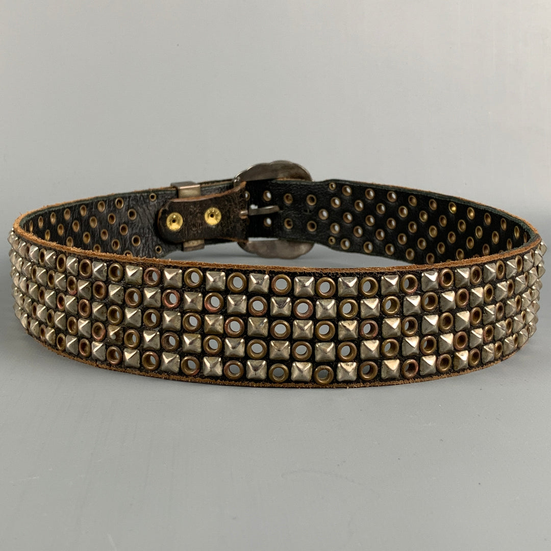 JAO SMITHS Size 34 Brown Studded Leather Belt