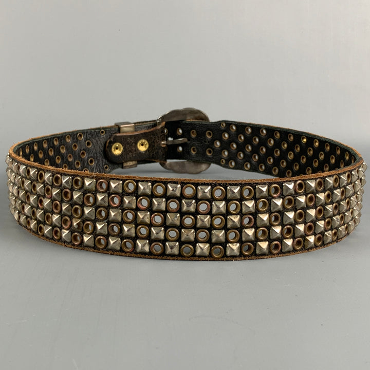 JAO SMITHS Size 34 Brown Studded Leather Belt