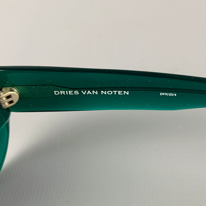 DRIES VAN NOTEN Green Grey Acetate Sunglasses