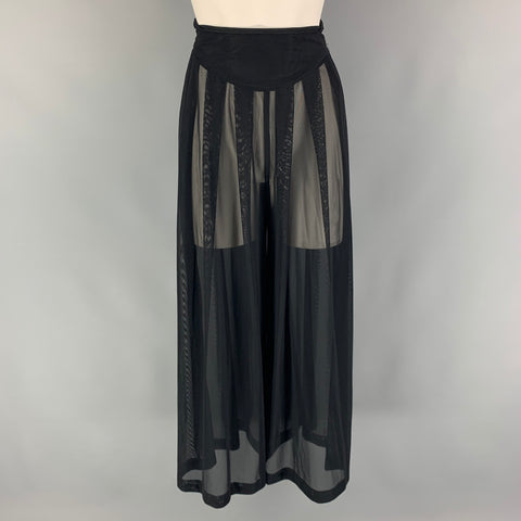 VINTAGE Taille S Pantalon habillé noir à jambes larges