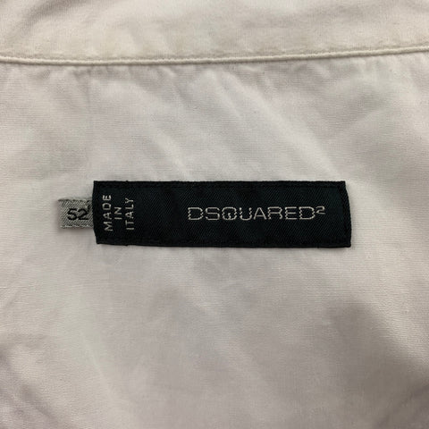 DSQUARED2 Size 52 White Cotton Red Stripe Long Sleeve Shirt