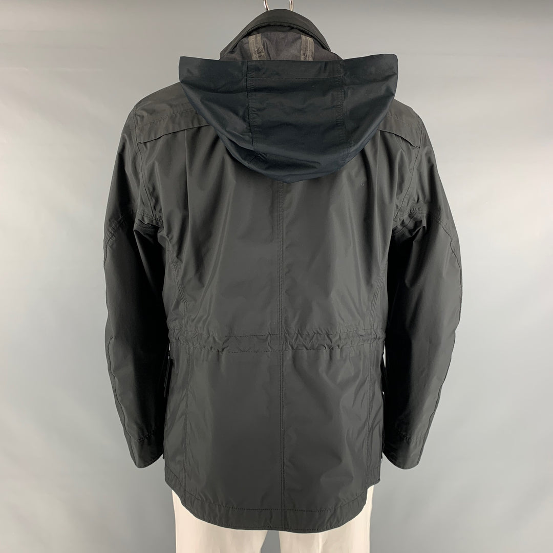 ISSEY MIYAKE Size L Black Polyester Windbreaker Jacket
