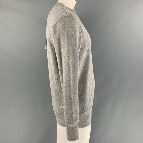 LOOPWHEELER Taille L Sweat-shirt à col rond en coton uni gris