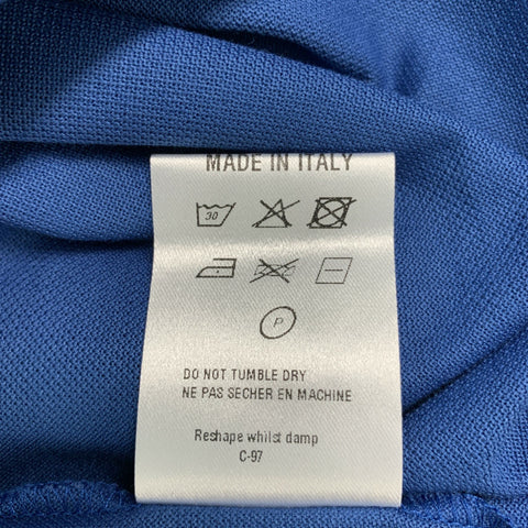 LANVIN Size M Blue Solid Cotton Buttoned Polo