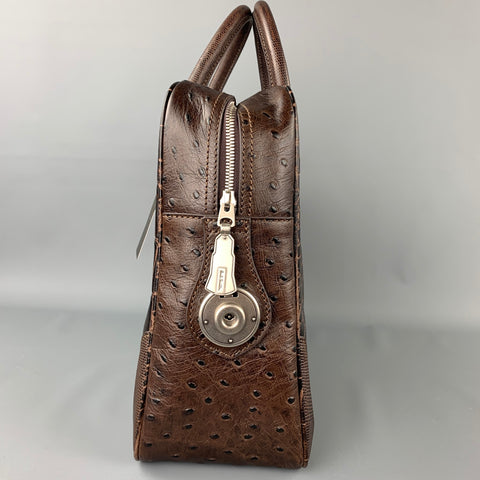 PAUL SMITH The British Collection Brown Embossed Leather Laptop Bag Bags
