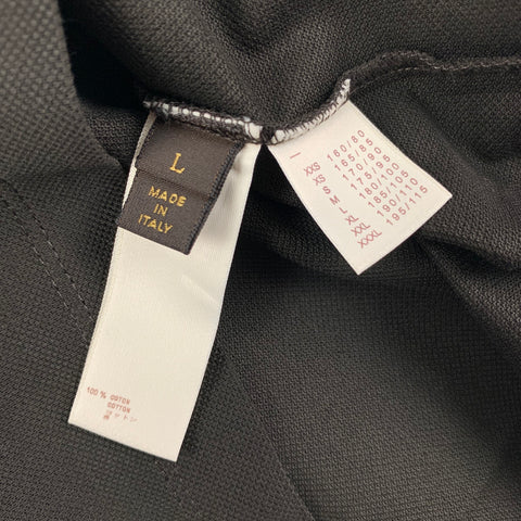 LOUIS VUITTON Size L Olive Cotton Buttoned Polo