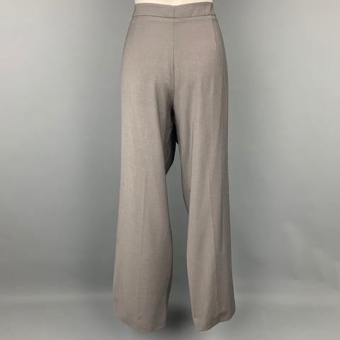 ARMANI COLLEZIONI Size 14 Grey Wool Blend Wide Leg Dress Pants
