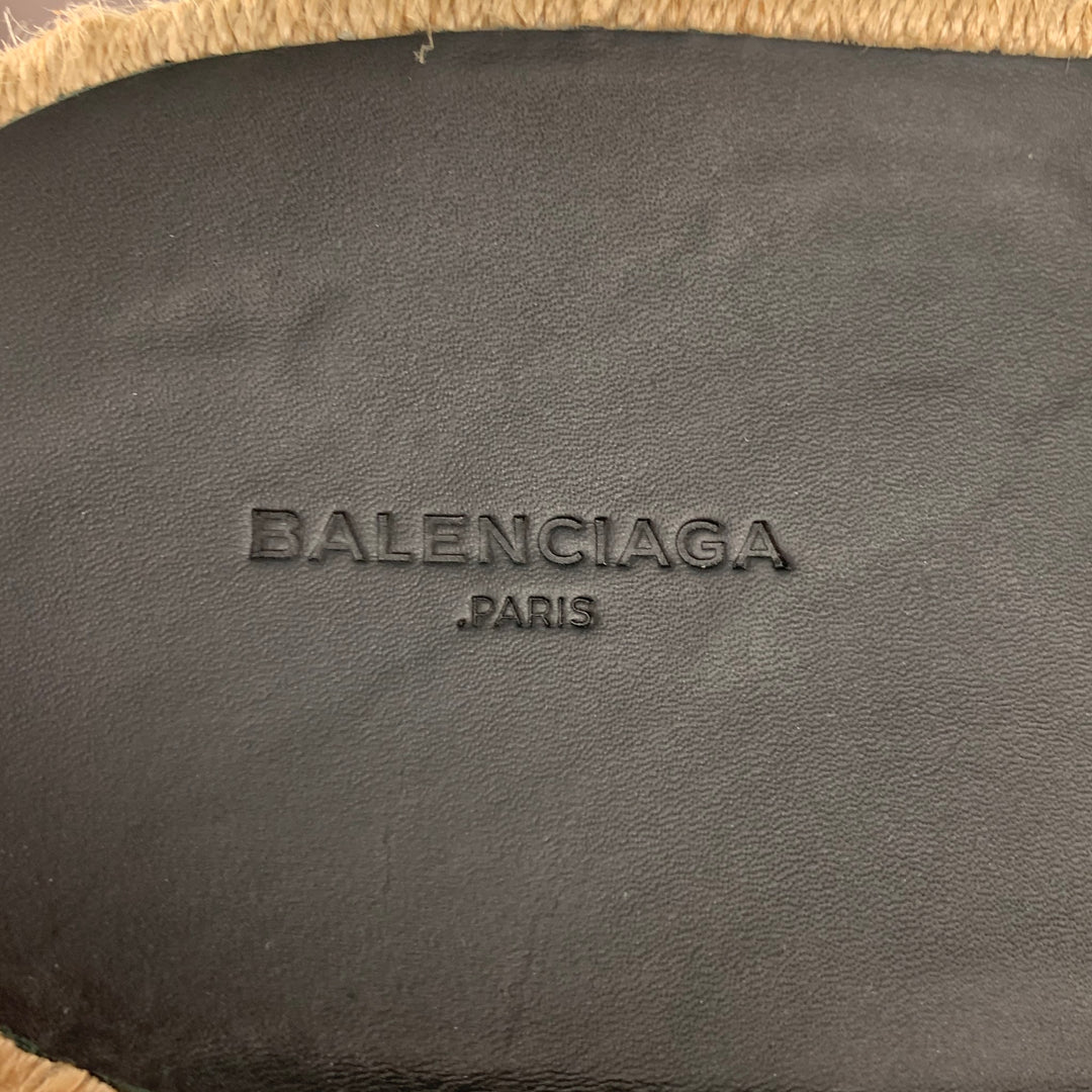 BALENCIAGA Size 11 Grey Black Natural Rope Espadrille Sandals