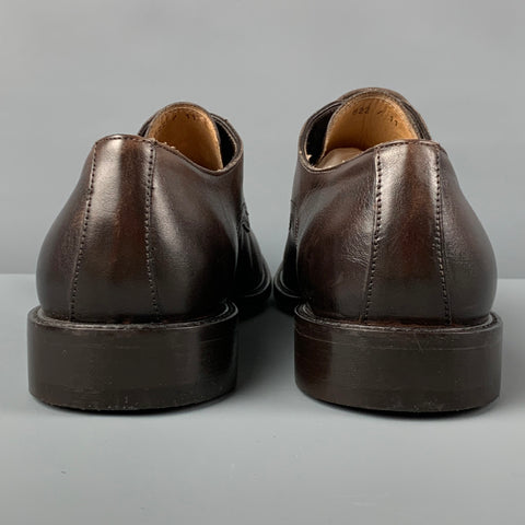 BARNEYS NEW YORK Size 11 Brown Antique Leather Lace Up Shoes