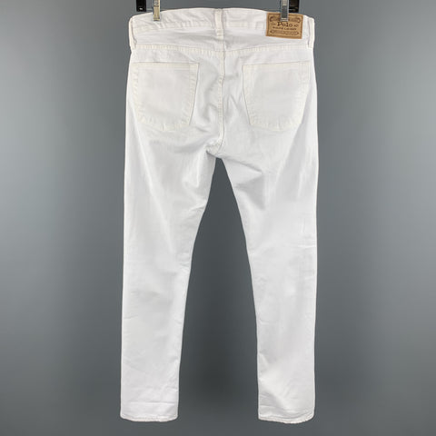 POLO by RALPH LAUREN The Sullivan Size 30 White Cotton / Elastane Jeans