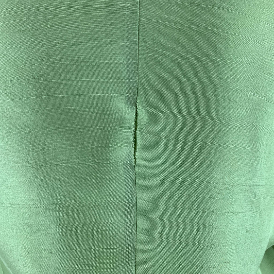 PRADA Size 10 Green Silk Long Sleeve Dress Top Sui Generis Designer Consignment PRADA Size 10 Green Silk Long Sleeve Dress Top Sui Generis Designer Consignment