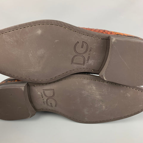 DOLCE &amp; GABBANA Taille 11 Chaussures à lacets en cuir mélangé noir marron