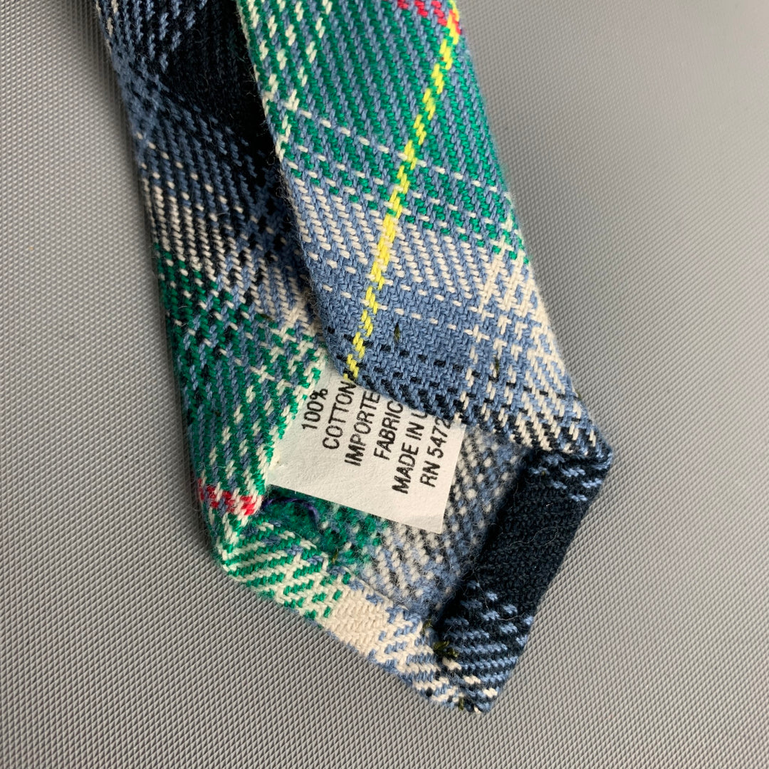 GITMAN BROS Green Plaid Cotton Tie