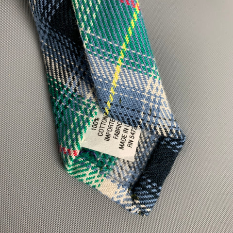 GITMAN BROS Green Plaid Cotton Tie