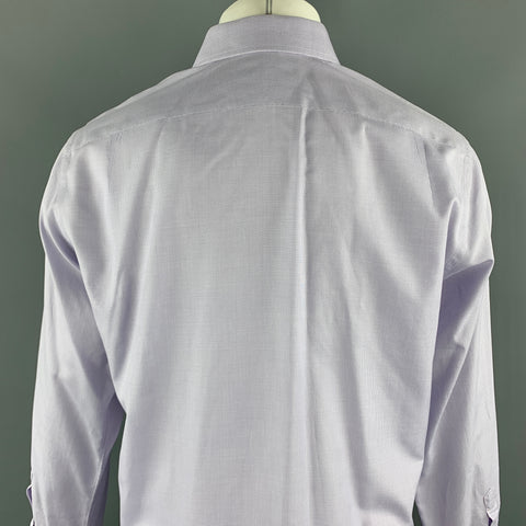 TOM FORD Size M Lavender Grid Cotton Spread Collar Button Up Long Sleeve Shirt