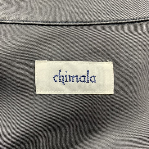 CHIMALA Size M Navy Solid Cotton Button Up Long Sleeve Shirt