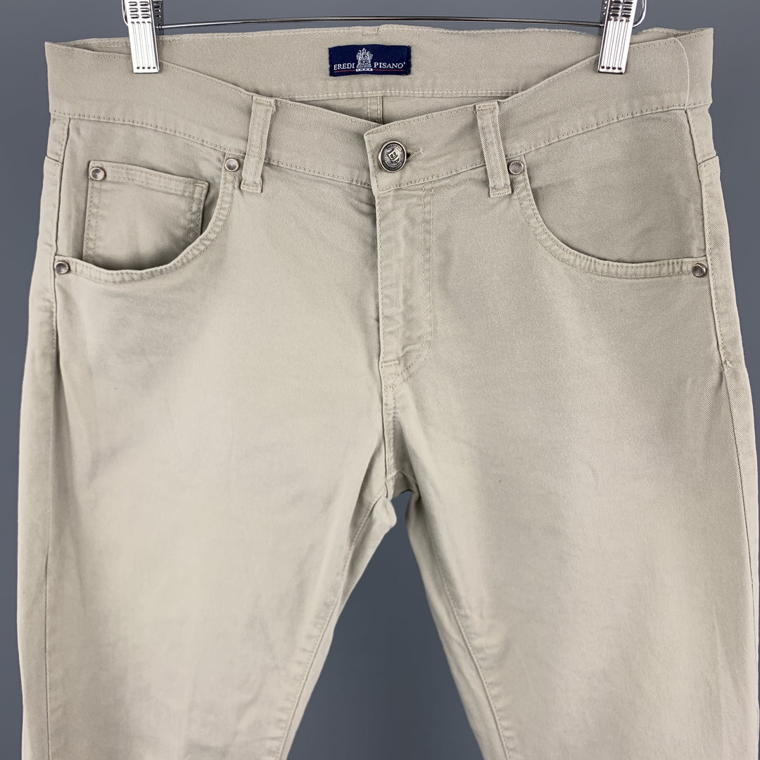 EREDI PISANO Size 34 x 33 Taupe Cotton Casual Pants