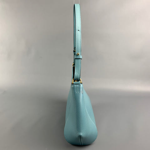 DELVAUX Light Blue Leather Handmade Handbag
