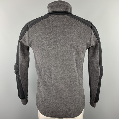 PRADA Size 38 Dark Gray Mixed Materials Wool Zip Up Jacket