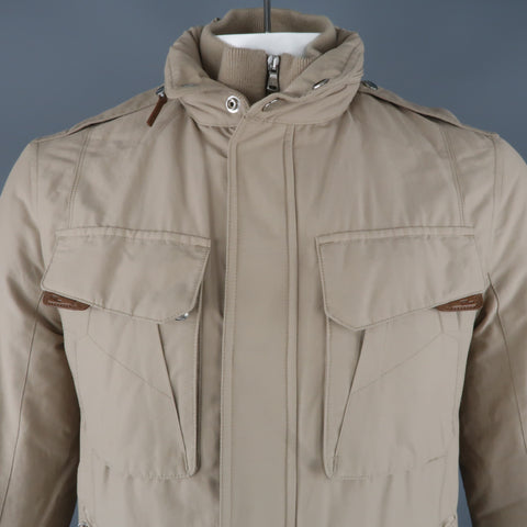 RALPH LAUREN S Khaki Nylon Zip & Snaps Jacket