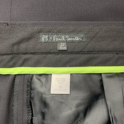 PS by PAUL SMITH Taille 32 Pantalon habillé en laine marine à devant plat