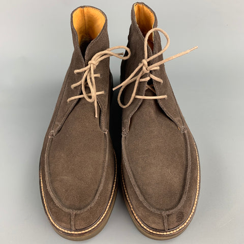 POLO by RALPH LAUREN Size 10.5 Brown Suede Lace Up Boots