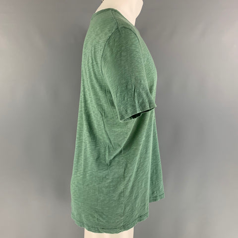 THEORY Size M Green Heather Cotton Short Sleeve T-shirt