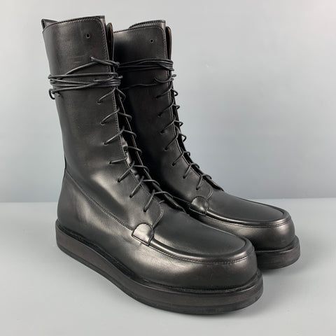THE ROW Botas con cordones de cuero negro talla 7.5